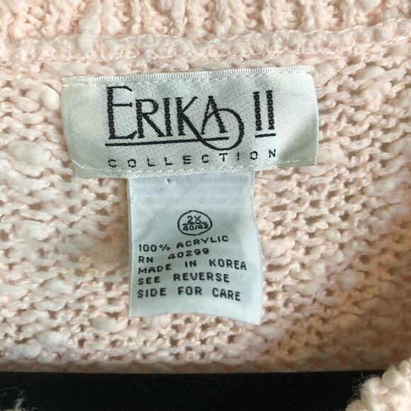 Vintage 90s Erika II Ballerina Pink Sweater Pearls Fringe Western Ballet Size 2X - Picture 3 of 5